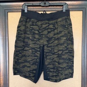 lululemon athletica Black and Green Athletic Shorts